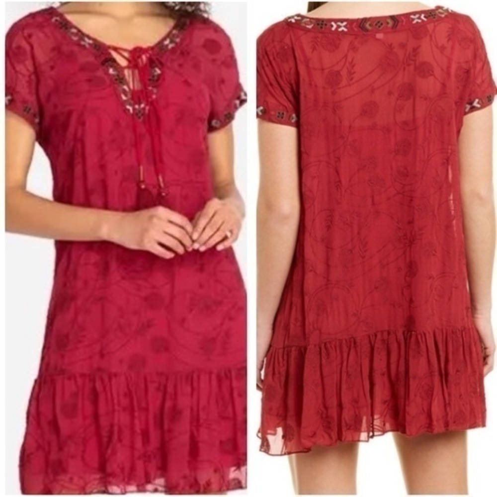 Johnny Was Embroidered Joc Jazzelyn Tie Dress Nwt